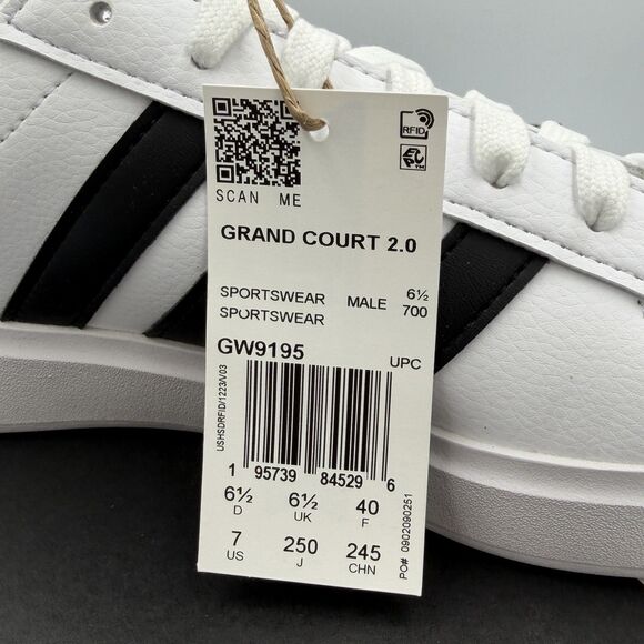Adidas Grand Court Shoes Mens White Black Outdoor GW9195 Men\'s Size 7 main image 8